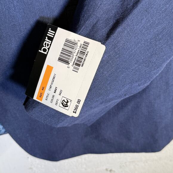 Bar III Men's Slim-Fit Chambray Linen Suit Jackets, navy 44L $360 - Picture 4 of 8